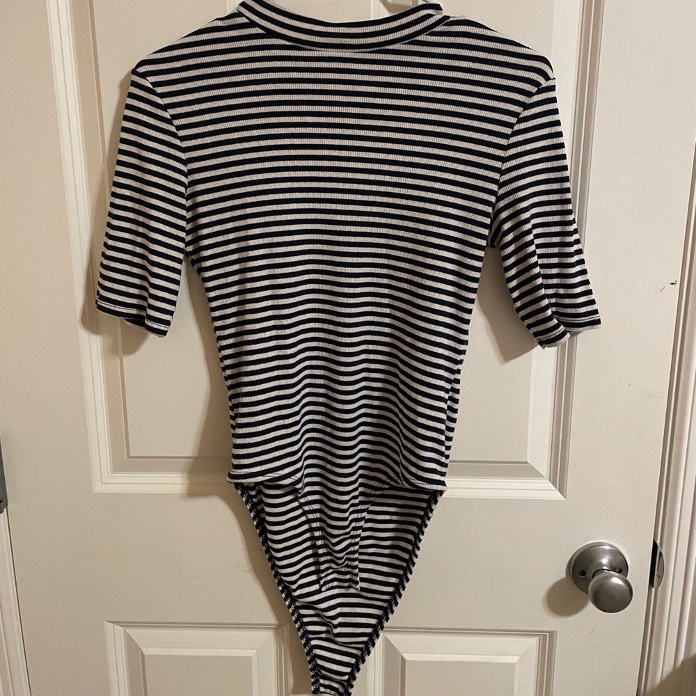 Striped body suit